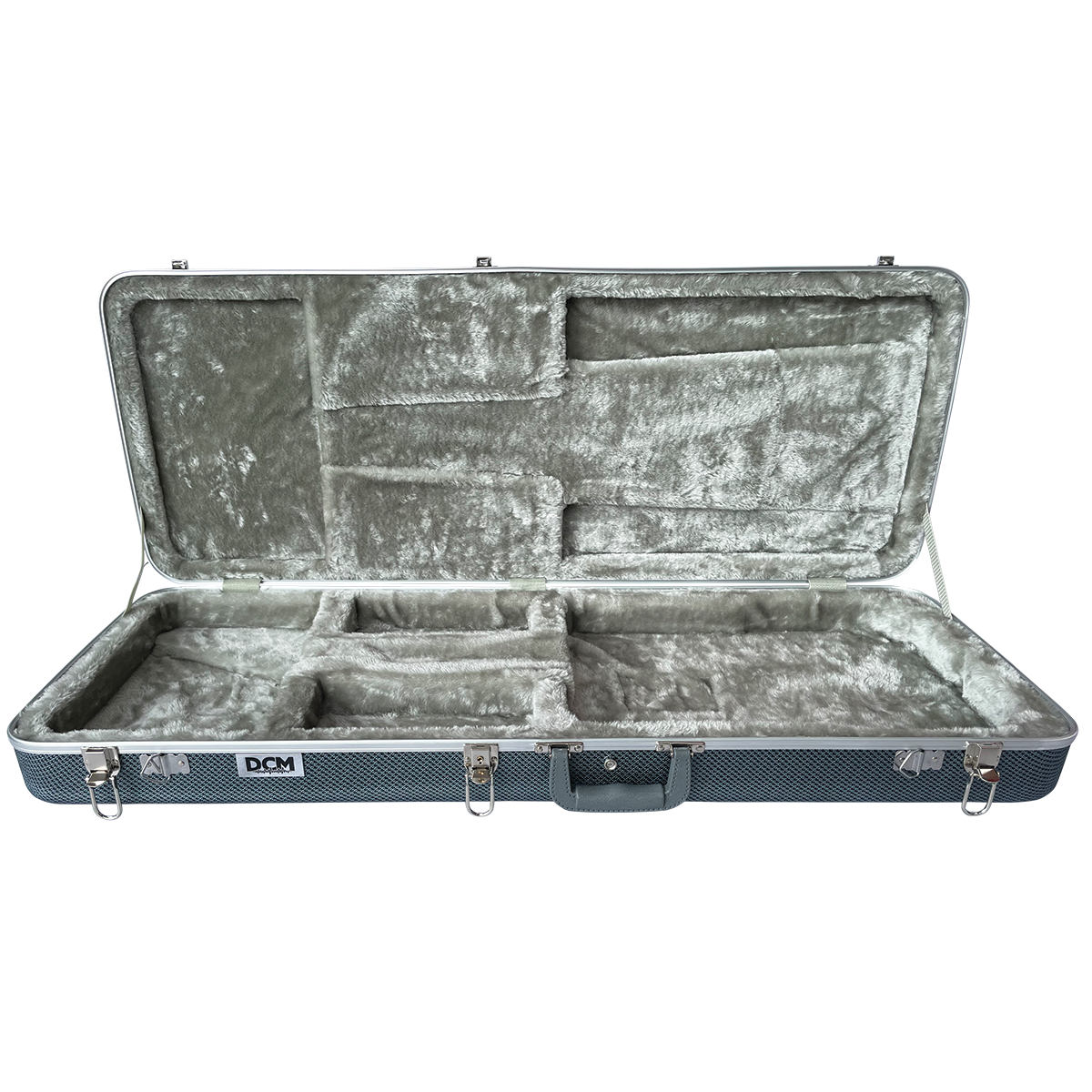 DCM EC2C ABS / Fibre Deluxe Electric Guitar Case Dark Silver Lining