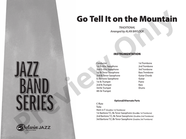 Go Tell It on the Mountain (Grade 3) - Jazz Ensemble Conductor Score & Parts(Digital Download)