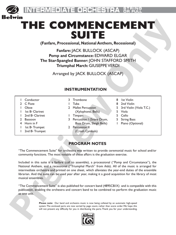 Commencement Suite – Full Orchestra Conductor Score & Parts (Digital Download)