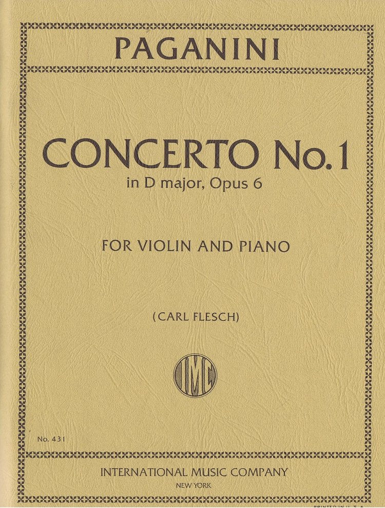 Paganin - Concerto #1 in Dmaj Op6 with Cadenzas by Flesch & Sauret - Violin/Piano Accompaniment IMC IMC0431