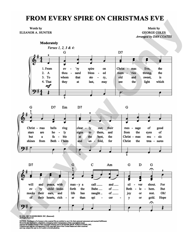 From Every Spire On Christmas Eve - DSM-PS-0006697 - Easy Piano (Digital Download)