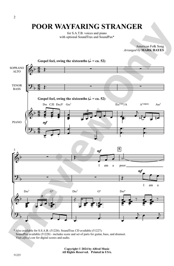 Poor Wayfaring Stranger - SATB Choral Octavo (Digital Download)