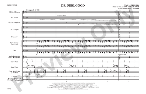 Dr. Feelgood – Marching Band Conductor Score & Parts (Digital Download)