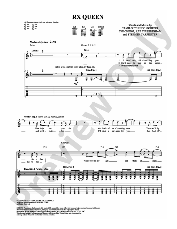 RX Queen - Guitar TAB (Digital Download)