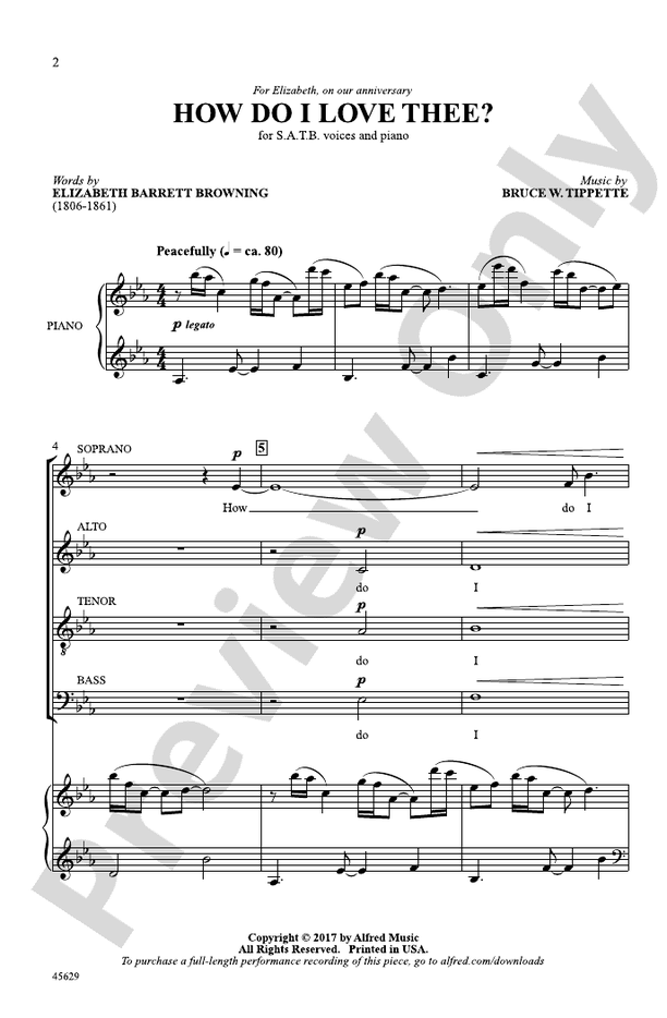 How Do I Love Thee? – SATB Choral Octavo (Digital Download)