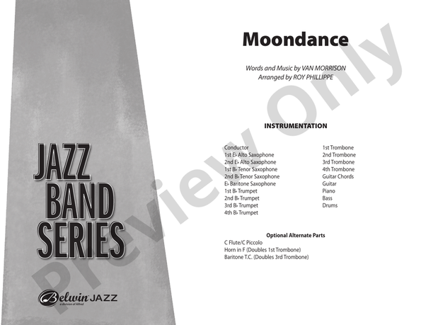Moondance (Grade 3) - Jazz Ensemble Conductor Score & Parts (Digital Download)