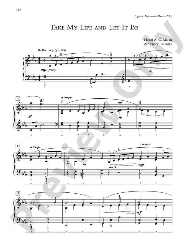 Take My Life and Let It Be - Piano Solo (Digital Download)