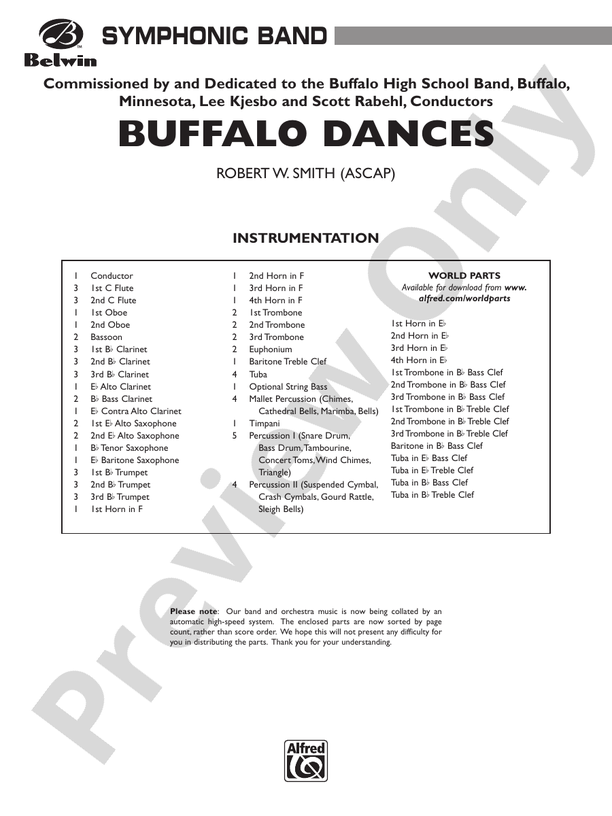 Buffalo Dances - Concert Band Conductor Score & Parts (Digital Download)