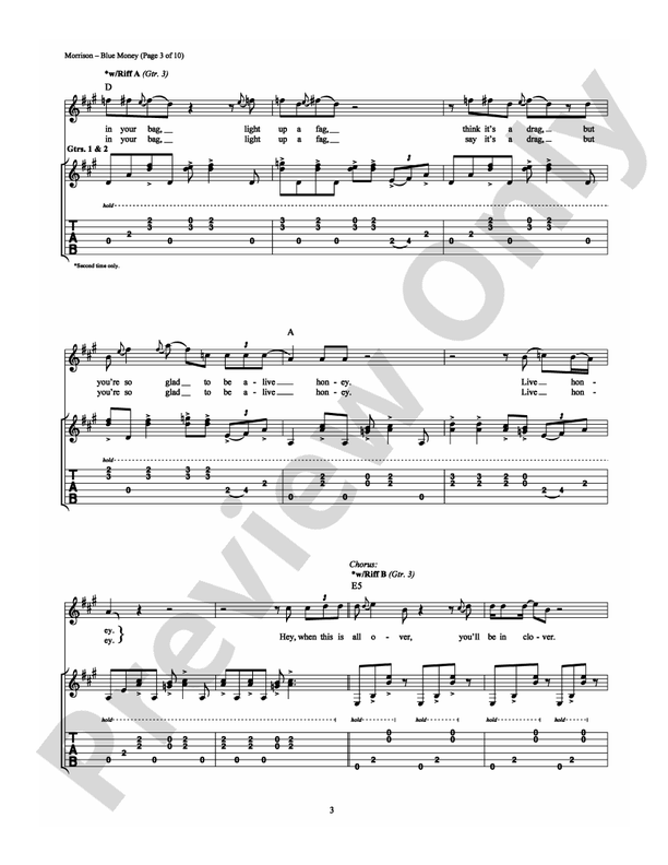 Blue Money - Guitar TAB (Digital Download)