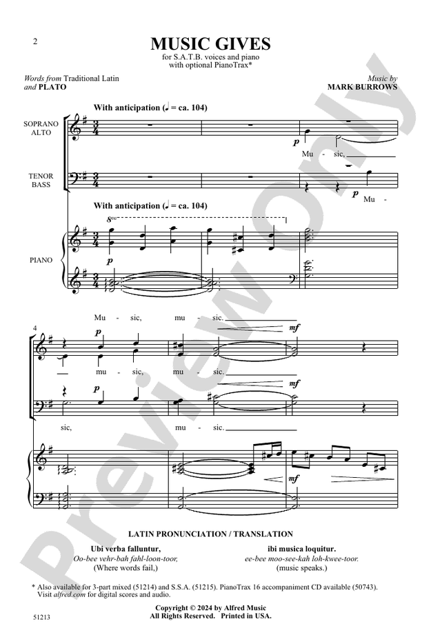 Music Gives - SATB Choral Octavo (Digital Download)