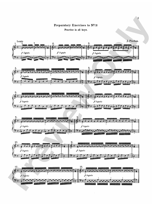 Pischna - Sixty Progressive Studies - Piano Solo (Digital Download)
