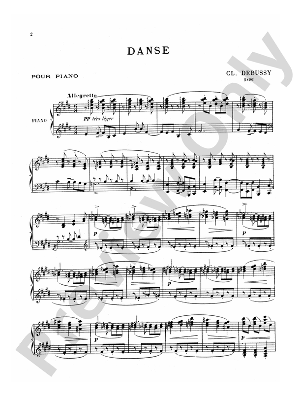Debussy - Danse - Piano Solo (Digital Download)