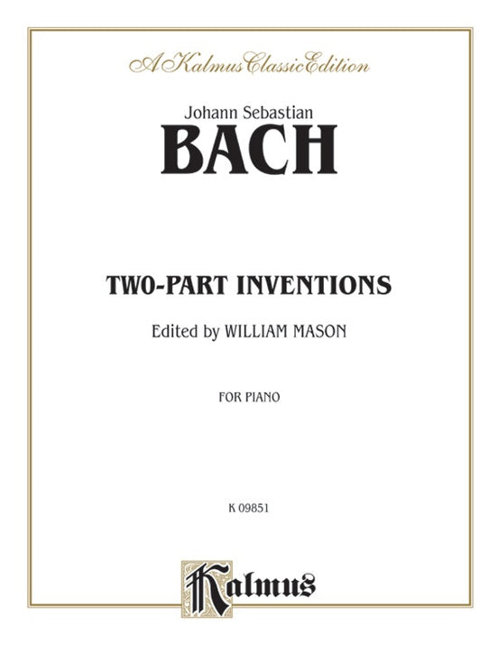 Bach - Two-Part Inventions (Ed. Mason) - Piano Solo (Digital Download)