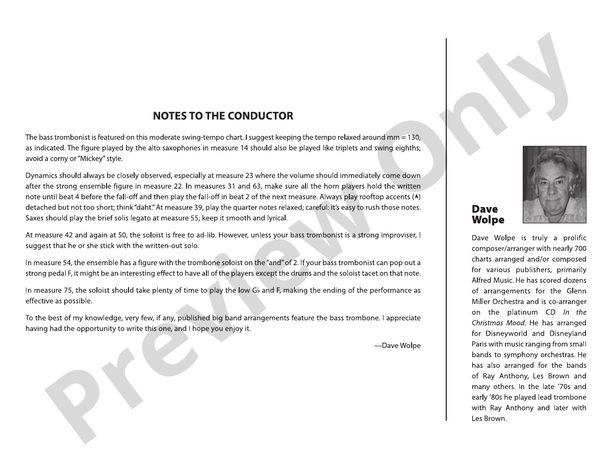 Sweet Lorraine – Jazz Ensemble Conductor Score & Parts (Digital Download)