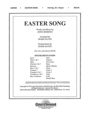 Easter Song - Orchestration - Anne Herring - Mark Hayes Shawnee Press Score/Parts