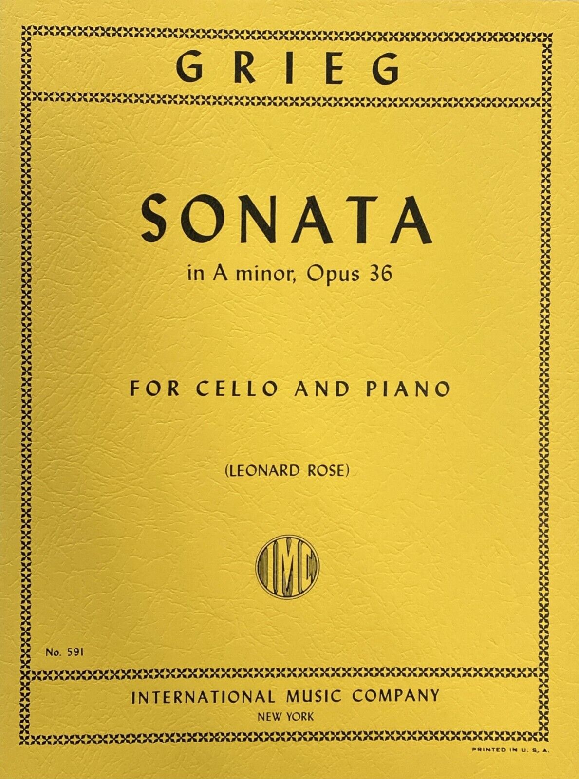 Grieg - Sonata in Amin Op36 IMC IMC591