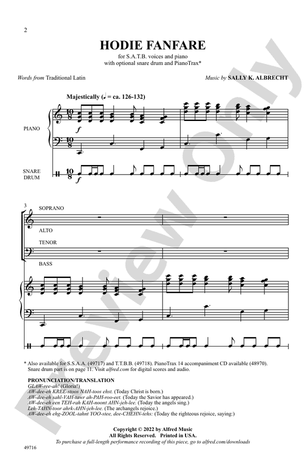 Hodie Fanfare - SATB Choral Octavo (Digital Download)