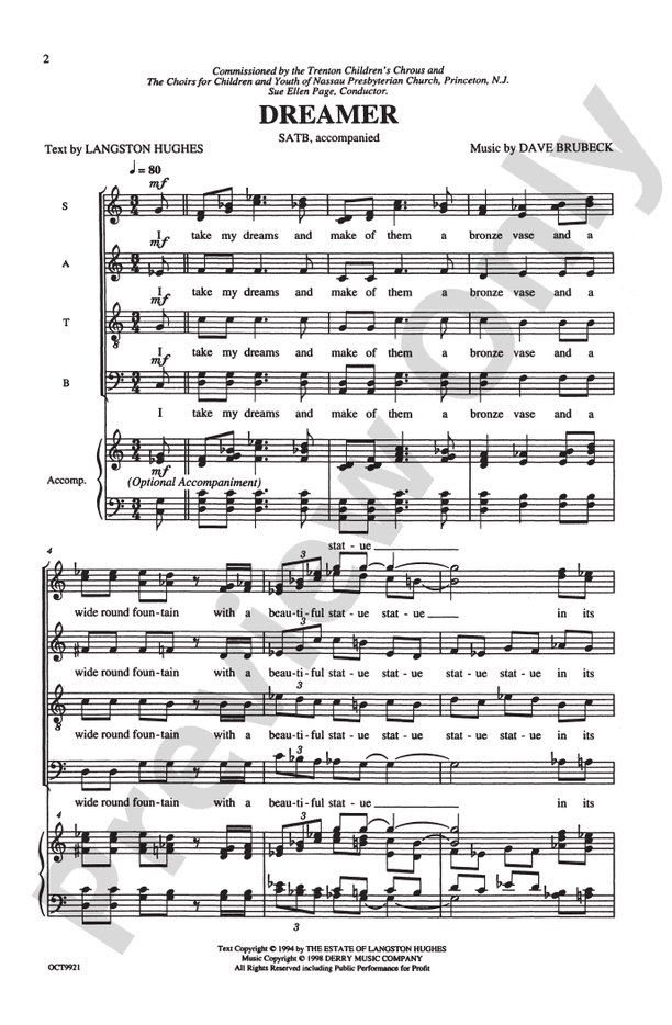 Dreamer – SATB Choral Octavo (Digital Download)