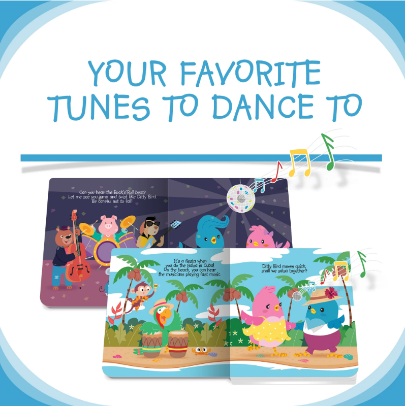 Ditty Bird 'Music to Dance To' Childrens Interactive Sound Book New Rechargeable Edition
