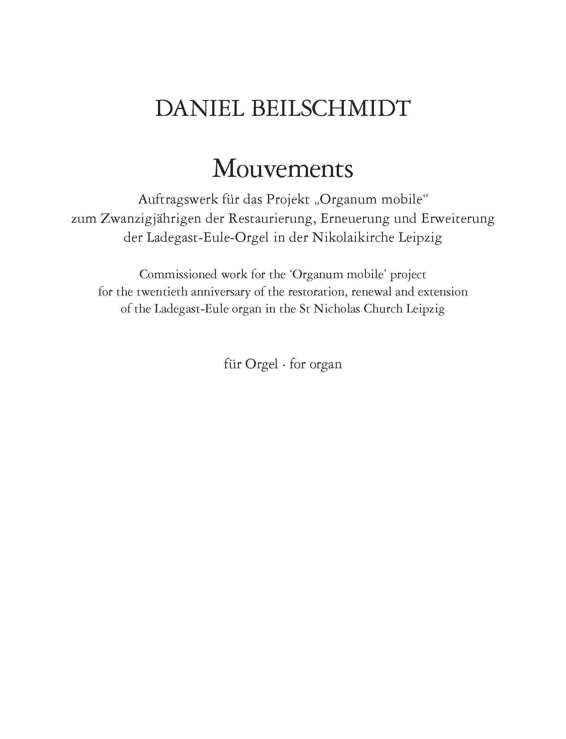 Mouvements - Organ (Digital Download)