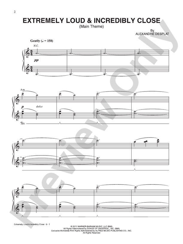Extremely Loud and Incredibly Close (Main Theme) - Piano Digital Download)