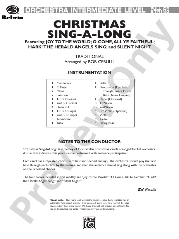 Christmas Sing-a-Long – Full Orchestra Conductor Score & Parts (Digital Download)