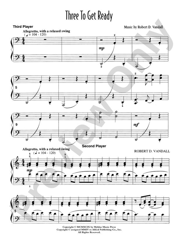 Three to Get Ready - 1 Piano, 6 Hands (Digital Download)