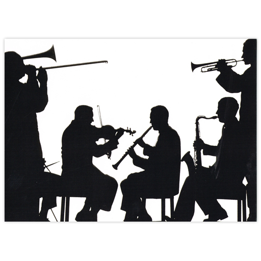 Greeting Card - Jazzband Silhouette