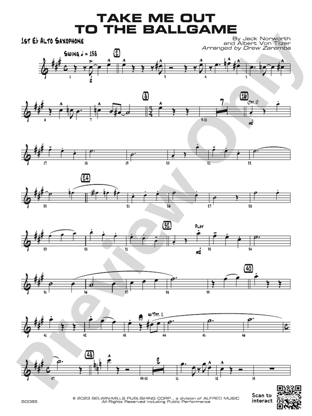 Take Me Out to the Ballgame – Jazz Ensemble Conductor Score & Parts (Digital Download)