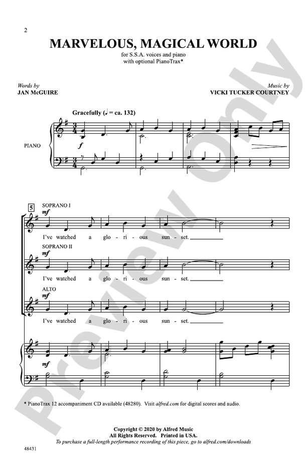 Marvelous, Magical World – SSA Choral Octavo (Digital Download)