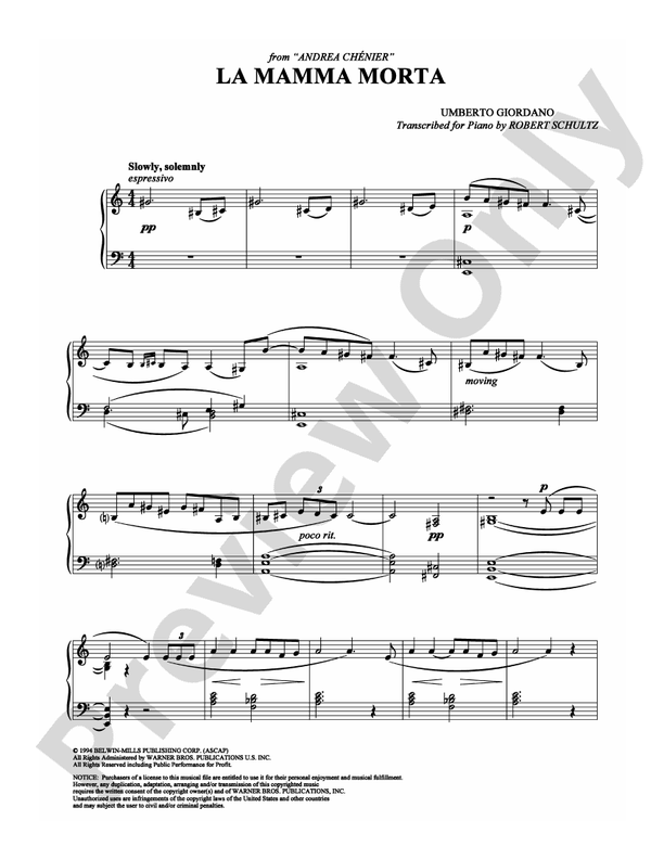 La Mamma Morta - Piano (Digital Download)