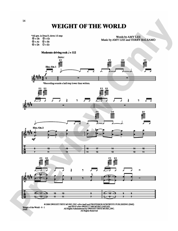 Weight of the World - Guitar TAB (Digital Download)