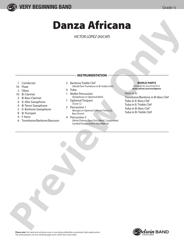 Danza Africana - Concert Band Conductor Score & Parts (Digital Download)