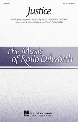 Justice - Rollo Dilworth - Guitar SATB Paul Laurence Dunbar Hal Leonard Choral Score Octavo