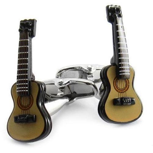 Accoustic guitar cufflinks.