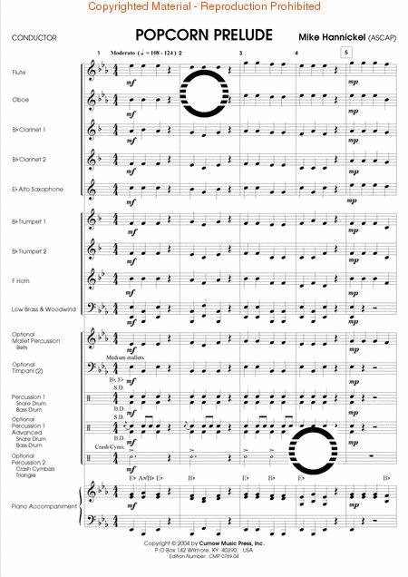 Popcorn Prelude - Beginning Band Grade 0.5 - Score and Parts - Mike Hannickel - Curnow Music