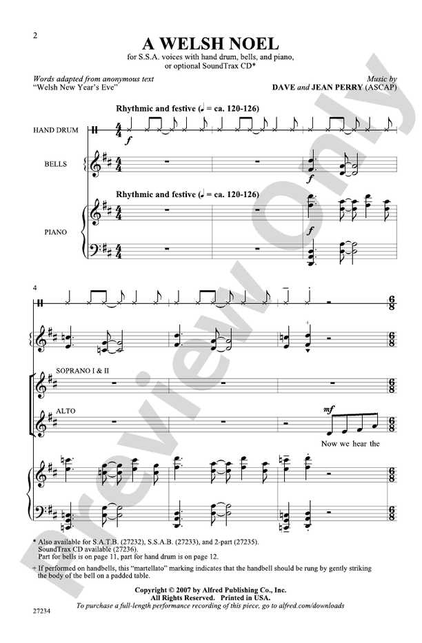 A Welsh Noel - SSA Choral Octavo (Digital Download)