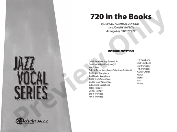 720 in the Books - Jazz Ensemble Conductor Score & Parts(Digital Download)