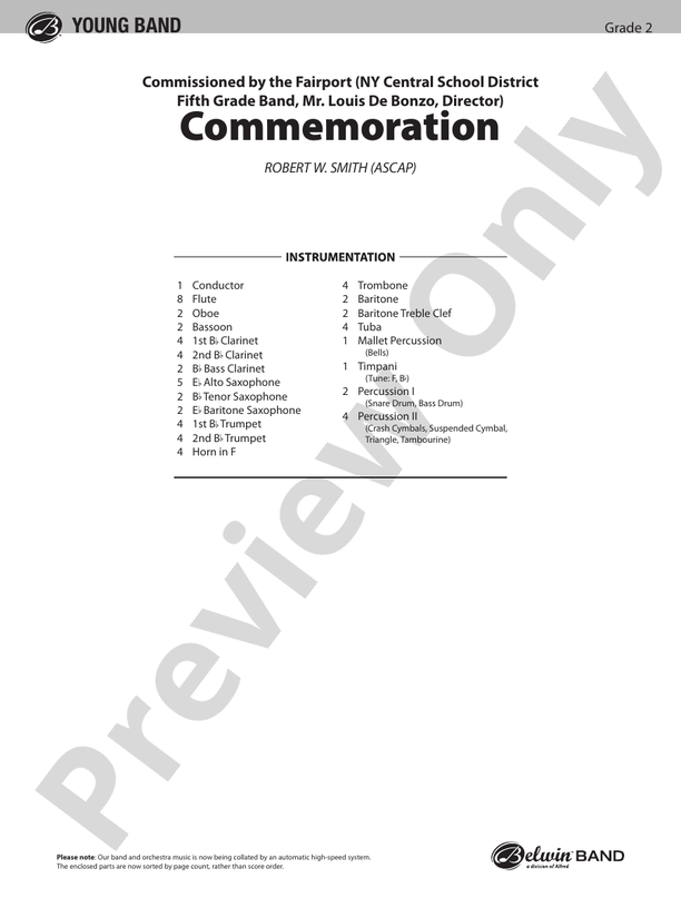 Commemoration - Concert Band Conductor Score & Parts (Digital Download)