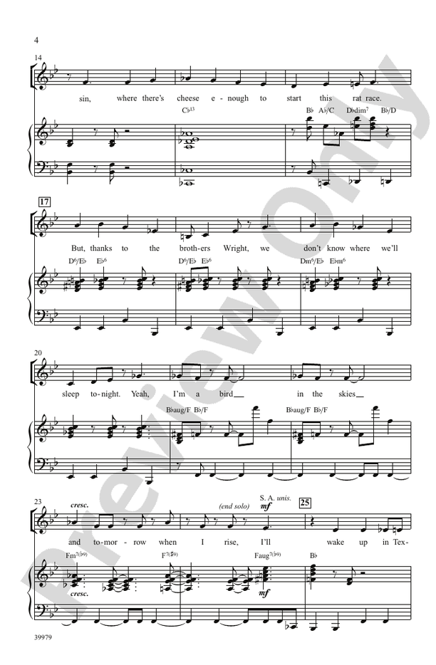 Jet Set (from the musical Catch Me If You Can) – SSA Choral Octavo (Digital Download)