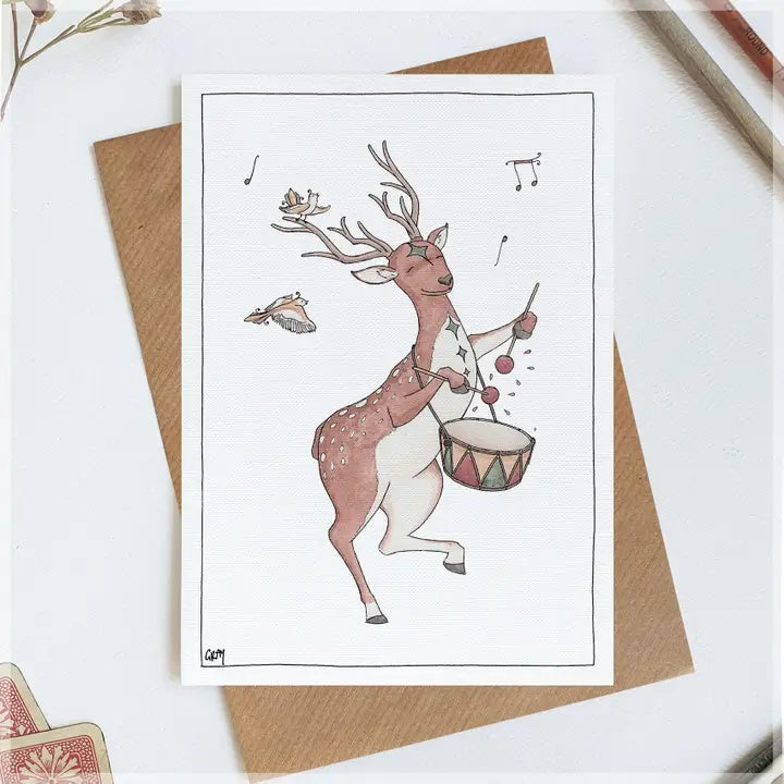 Greeting Card a Lion Playing the Keyboard