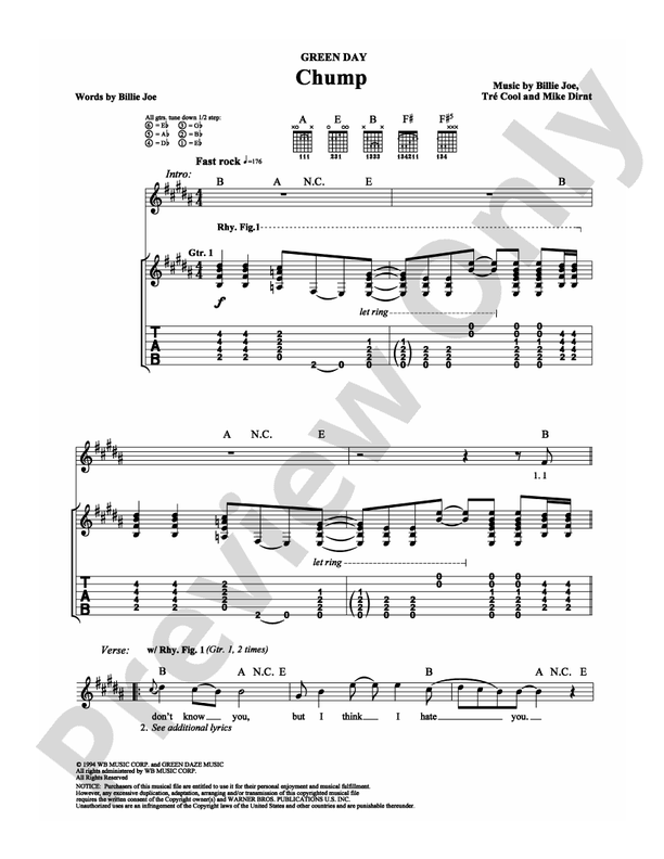 Chump - Guitar TAB (Digital Download)