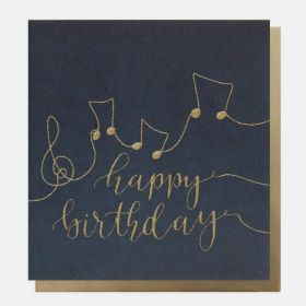 Greeting Card - Happy Birthday Black and Gold