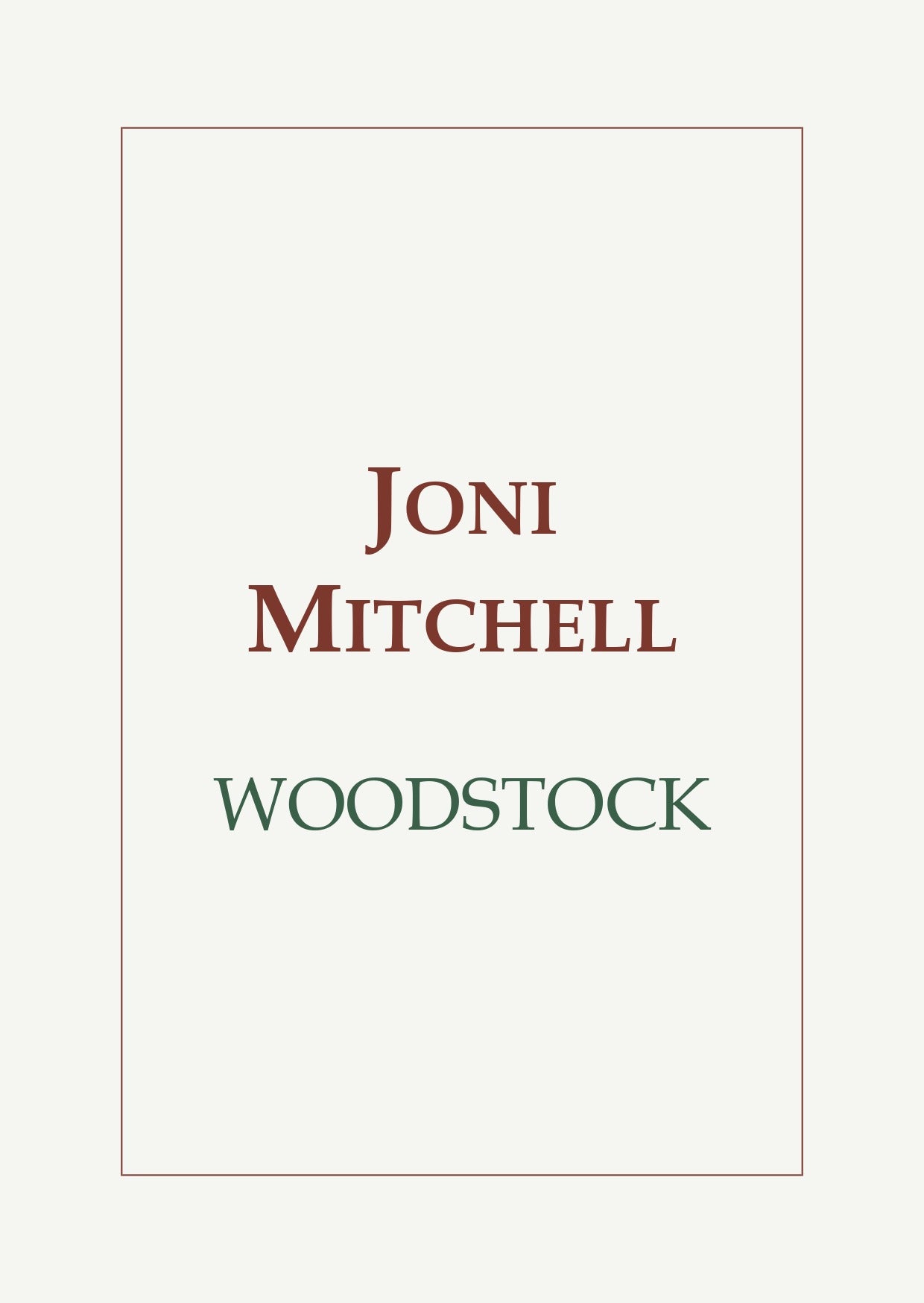 Woodstock - Joni Mitchell - PVG (Digital Download)