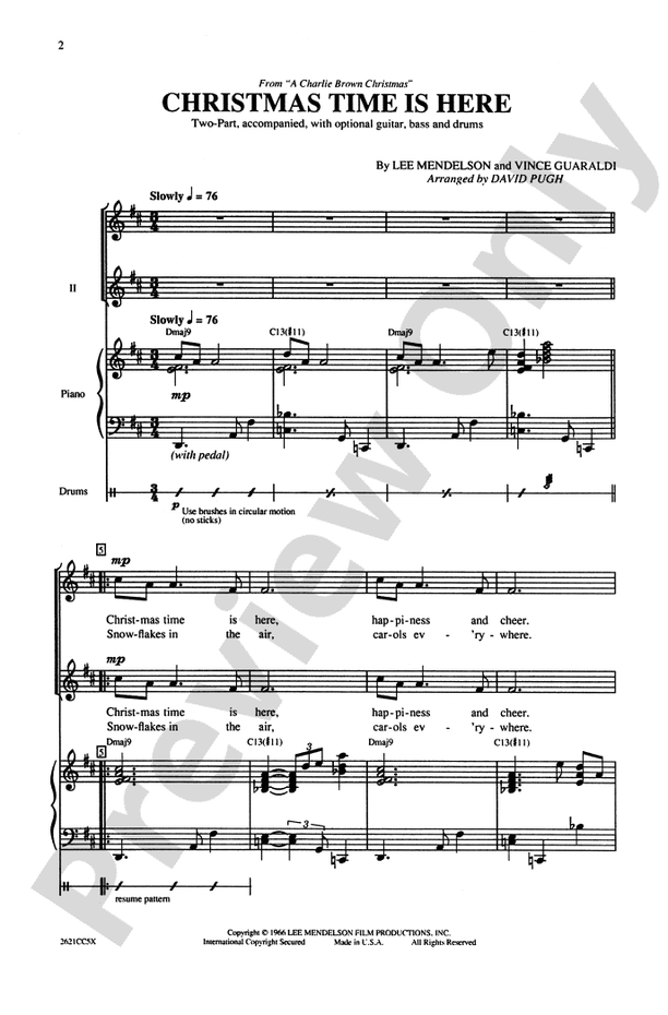 Christmas Time Is Here – 2-Part Choral Octavo (Digital Download)