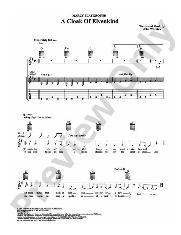 A Cloak of Elvenkind - Guitar TAB (Digital Download)