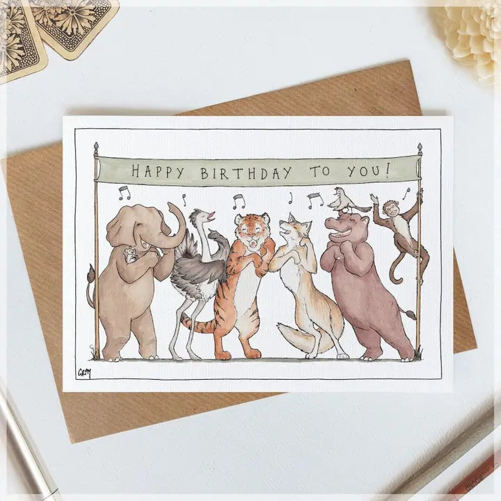 Greeting Card a Tortoise Playing the Violin