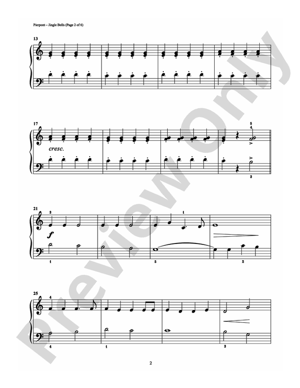 Jingle Bells (Arr. Dan Coates) - 1 Piano, 4 Hands (Digital Download)