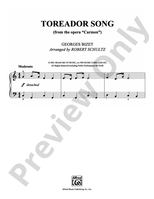 Bizet - Toreador Song - Easy Piano (Digital Download)