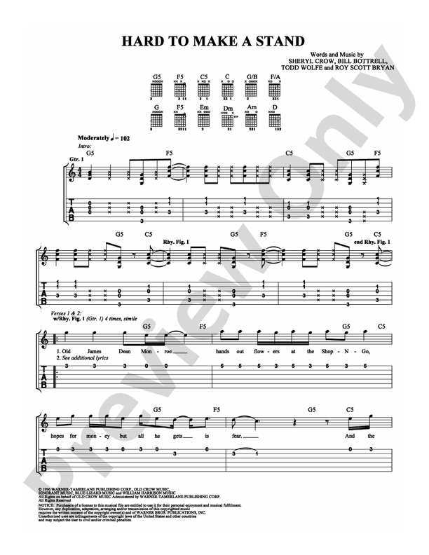 Hard to Make a Stand - Easy Guitar (Digital Download)